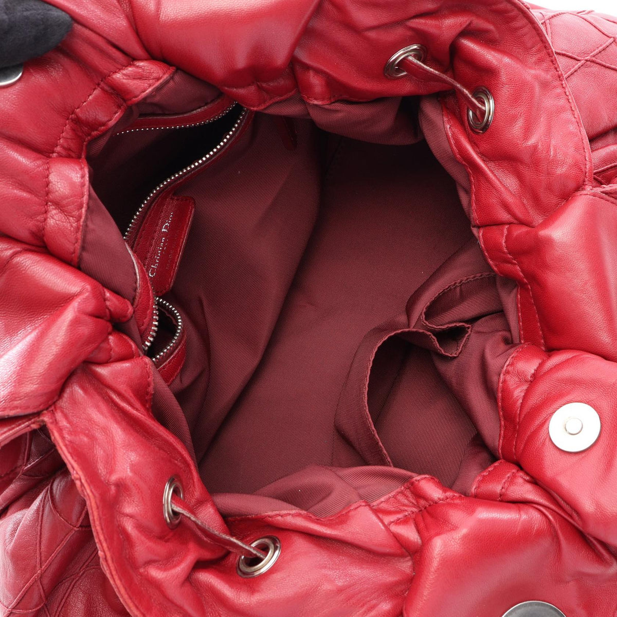 Dior Lutrant Chain Shoulder Tote Bag Red leather 2101219989778