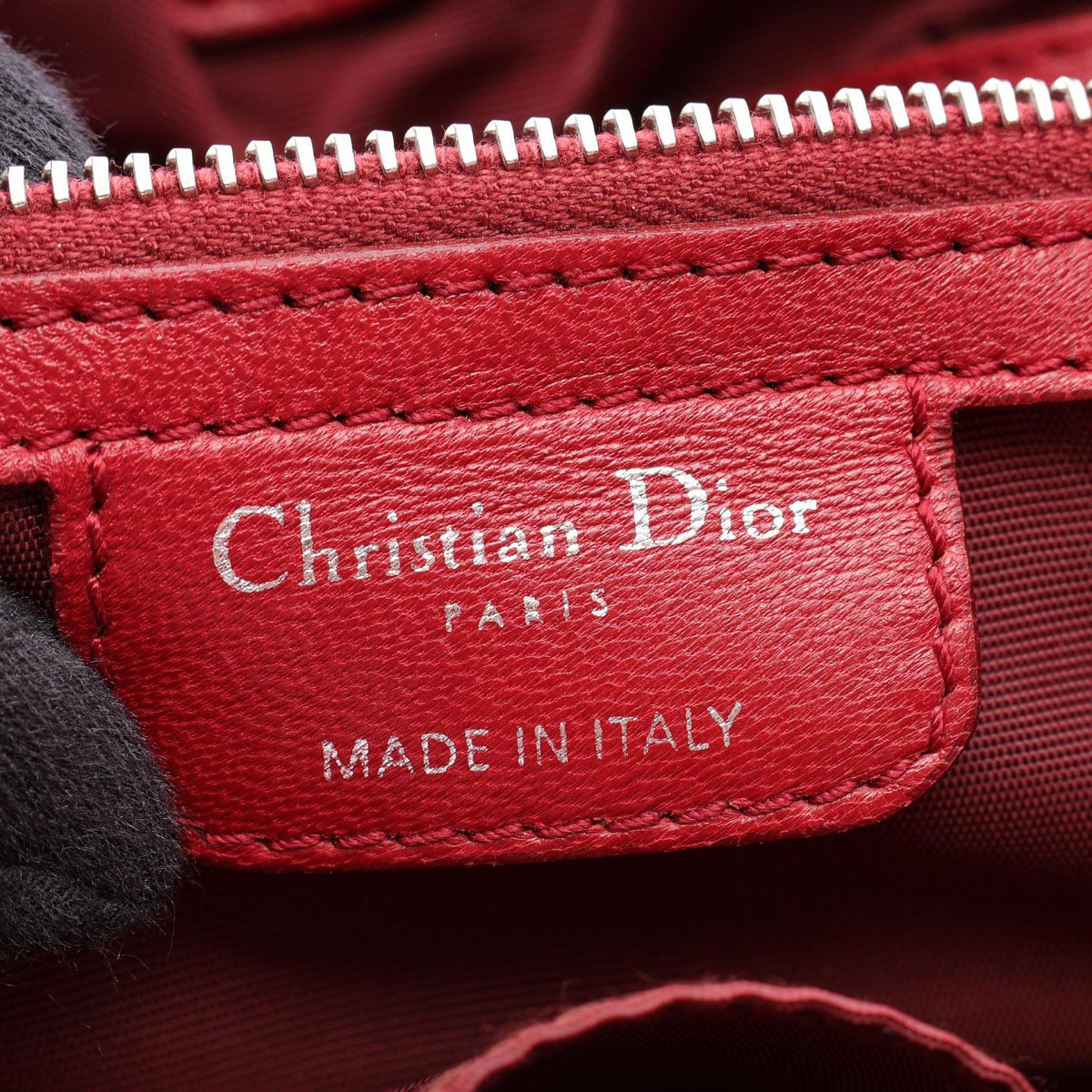 Dior Lutrant Chain Shoulder Tote Bag Red leather 2101219989778