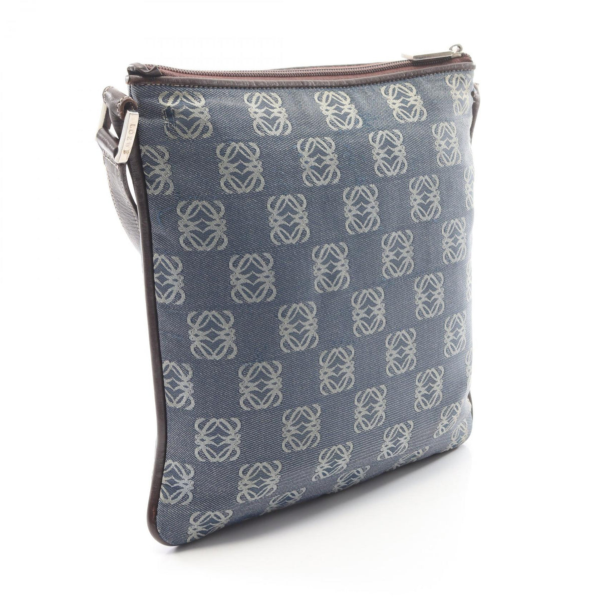 LOEWE Anagram Shoulder Bag Shoulder Bag Blue/Brown canvas leather 2101219989945