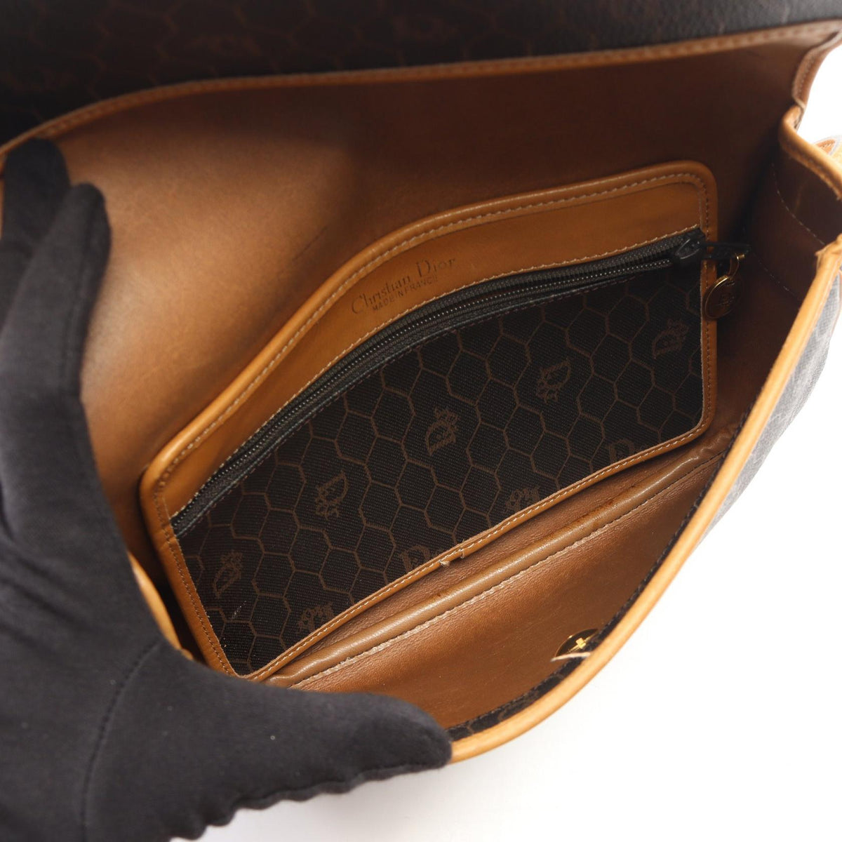 Dior Honeycomb Shoulder Bag Shoulder Bag Black/Brown PVC coated canvas leather 2101219989952