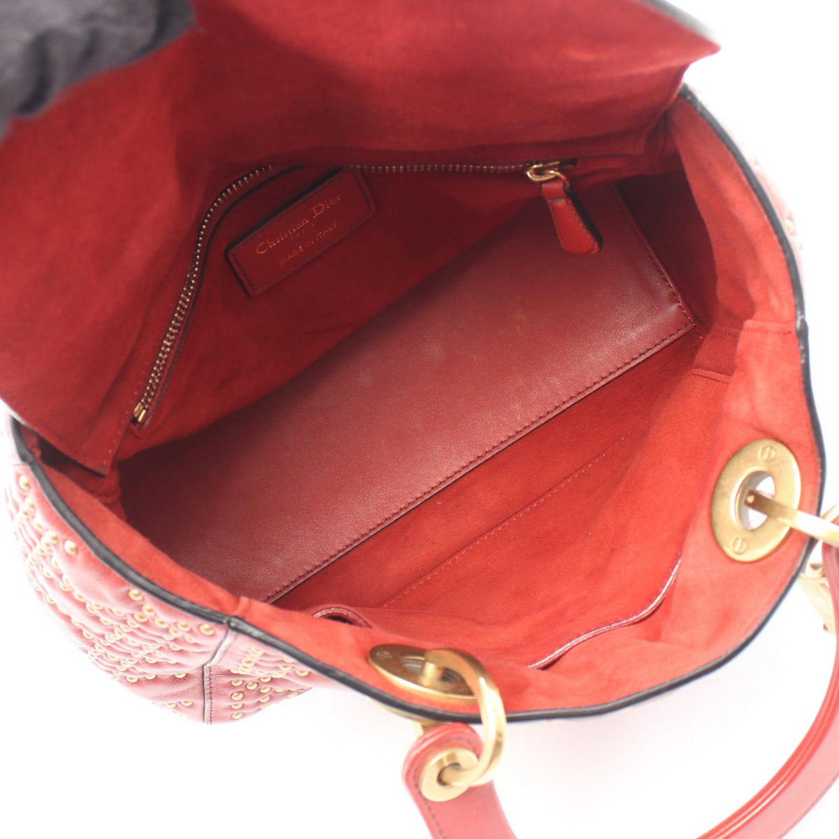 Dior LADY DIOR Christian Dior Studded 2-Way Bag Handbag Bordeaux leather 2120100034106