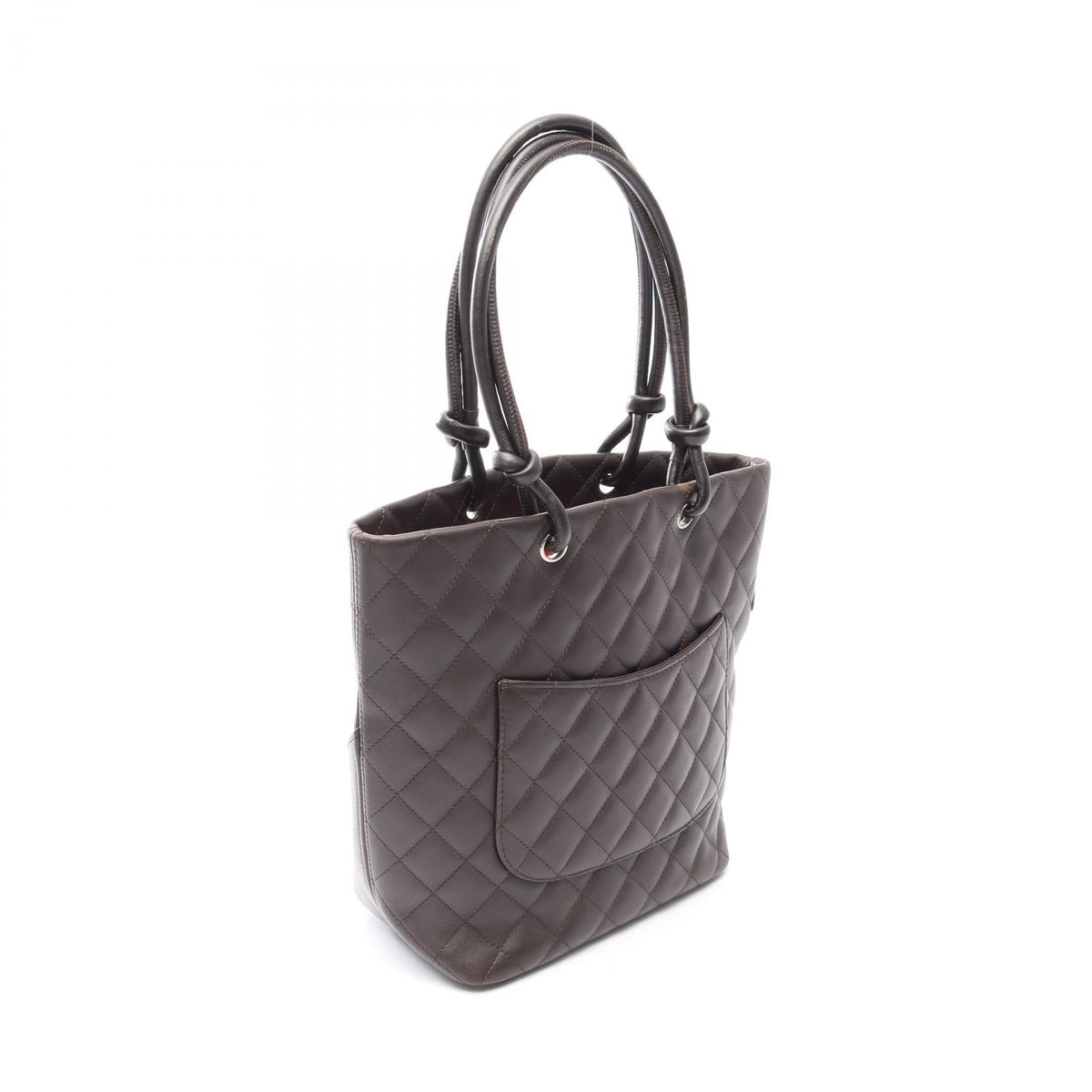 CHANEL Brown Cambon line medium leather�Patent leather A25167 2101219988733