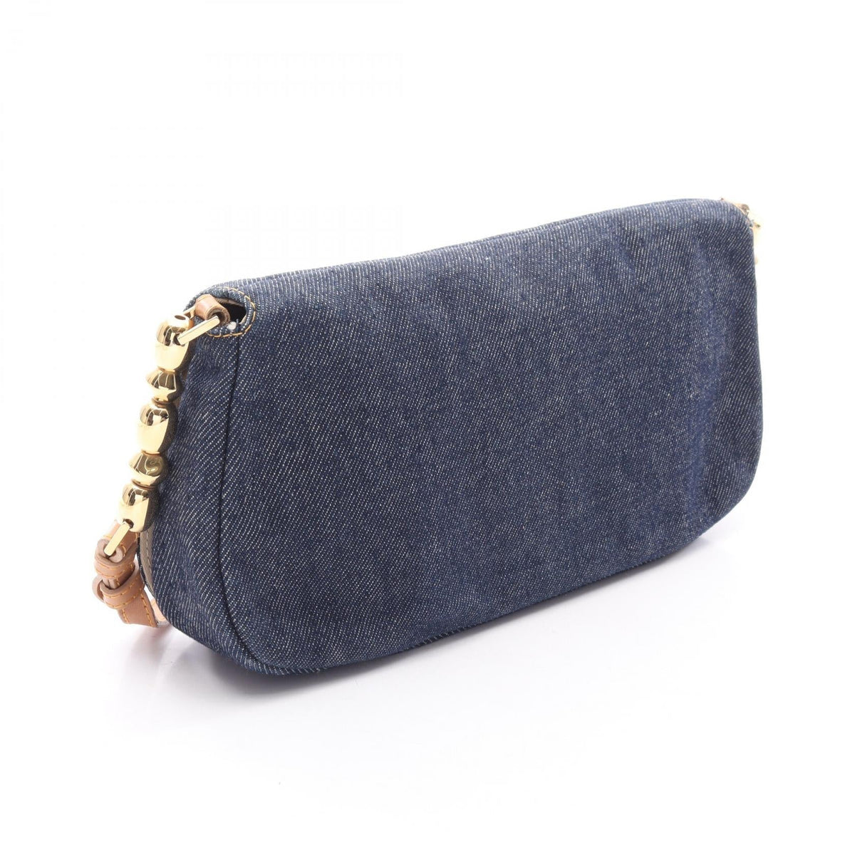 Dior Maris Pearl Shoulder Bag Navy/Beige denim leather 2101219988924