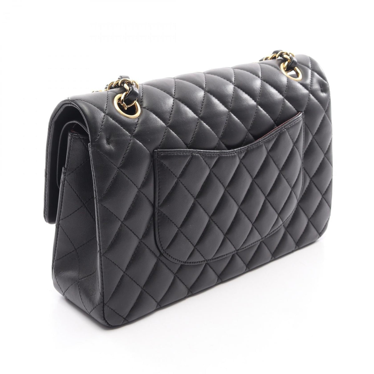 CHANEL Black Matelasse W flap Lambskin (sheep leather) A01112 2101219989006