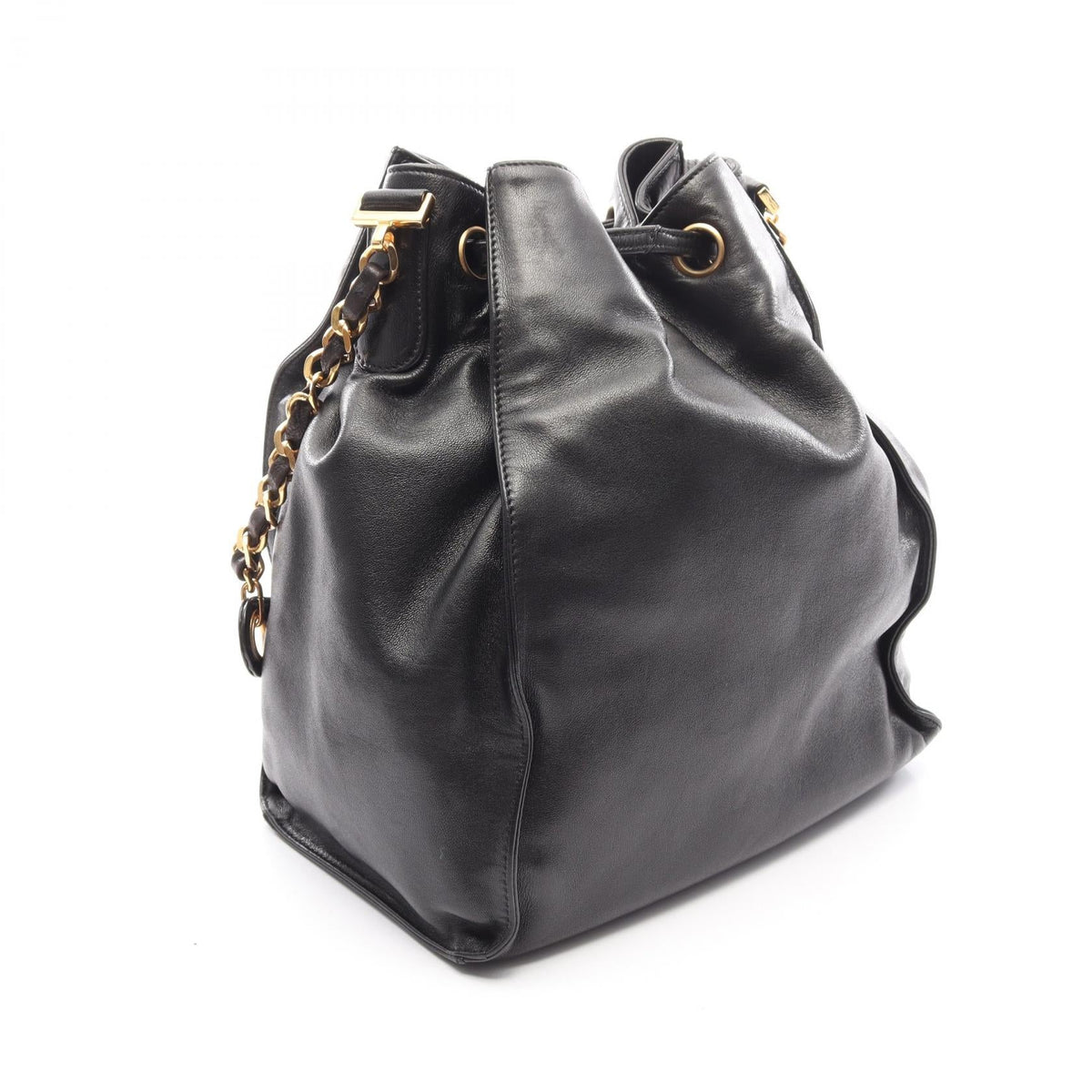 CHANEL Black COCO Mark drawstring purse Lambskin (sheep leather) 2101219988665
