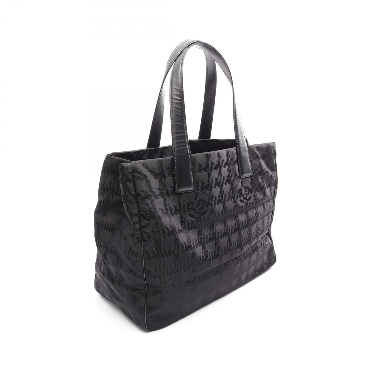 CHANEL Black New Travel Line MM leather�Nylon canvas A15991 2104102521819