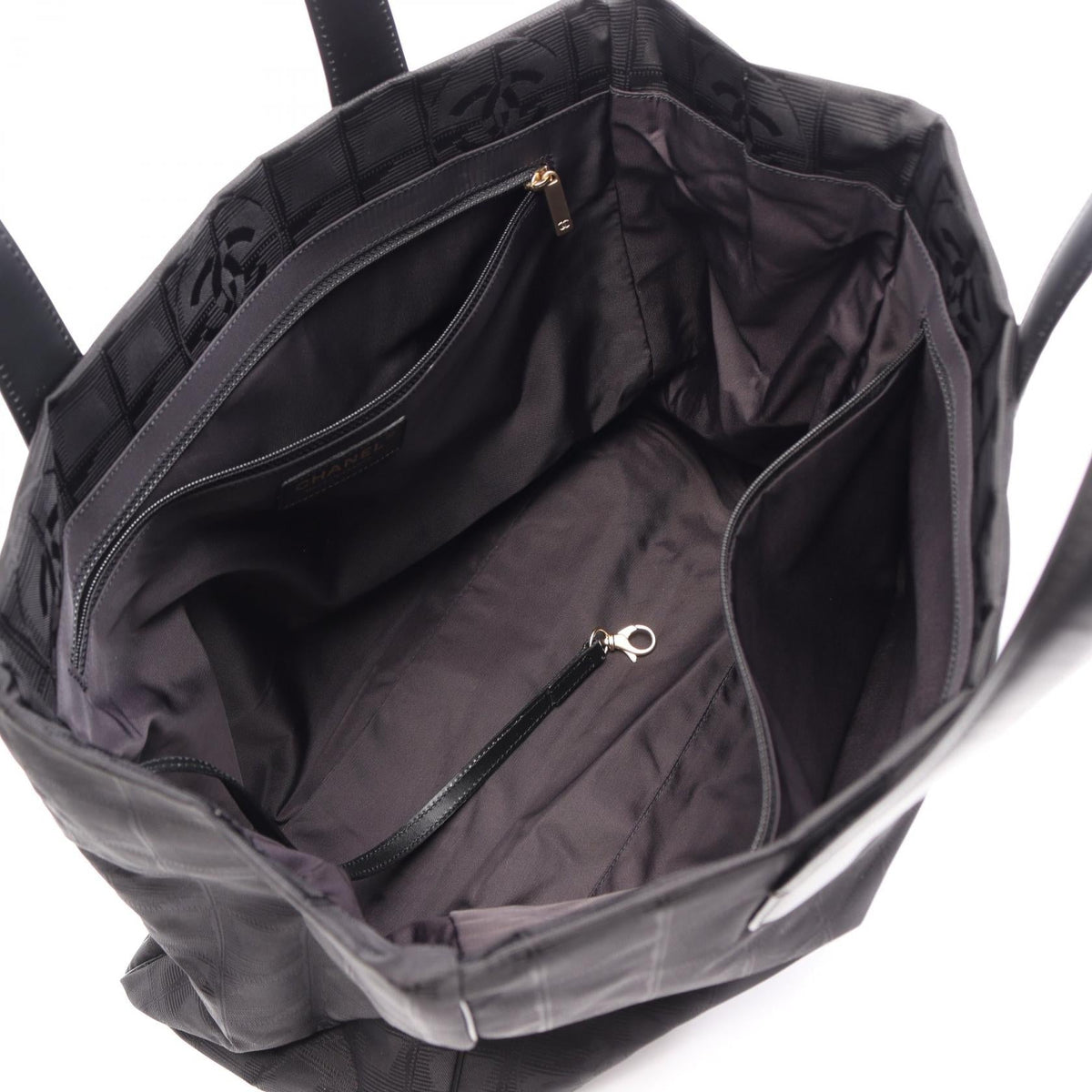 CHANEL Black New Travel Line MM leather�Nylon canvas A15991 2104102521819