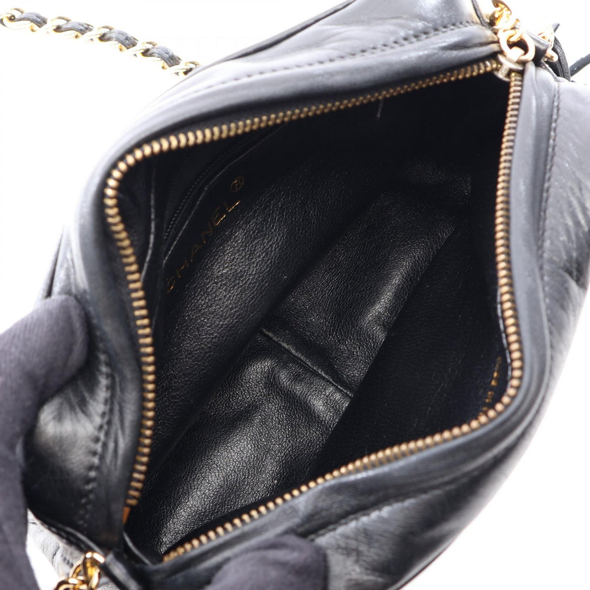 CHANEL Black Matelasse tassel Lambskin (sheep leather) 2101219988542