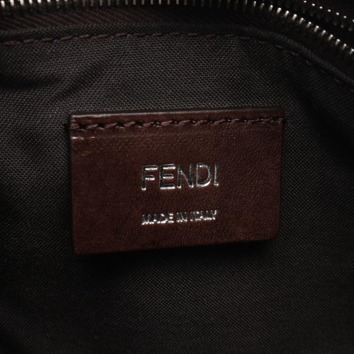 FENDI Zucca 2WAY Handbag Black/Beige canvas leather 7VA570 2101219983035
