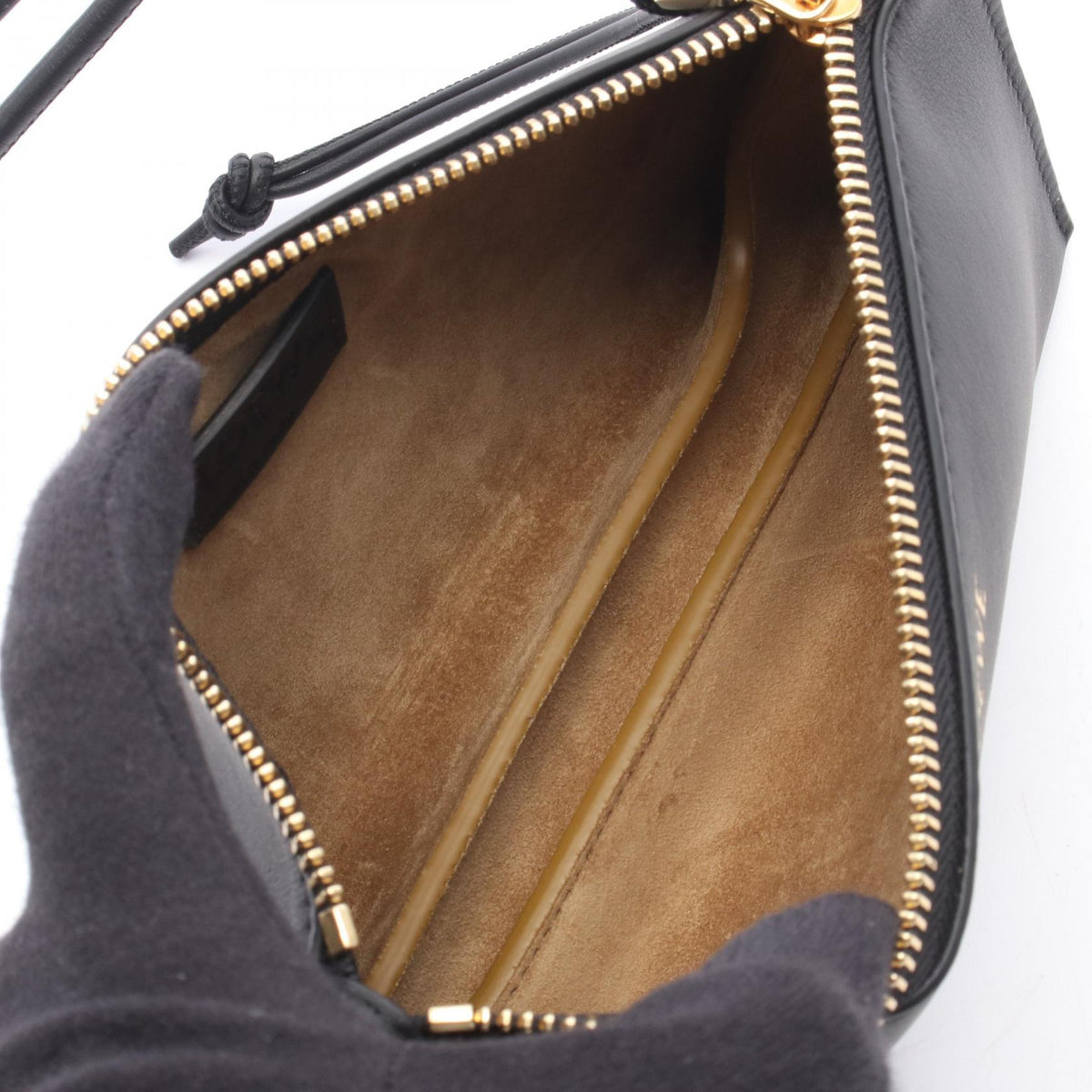 LOEWE Hoya pouch Shoulder Bag Black leather C630R10X031100 2101219983820