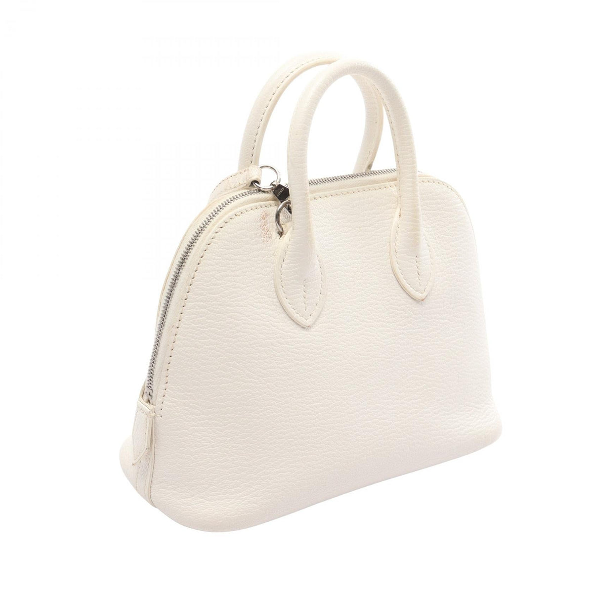 HERMES Bolide1923 Mini 2WAY HandbagWhite White White Chevre leather 2104102521260