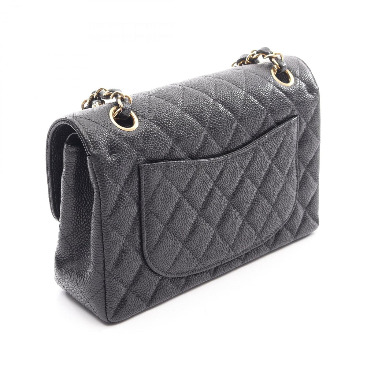 CHANEL Black Matelasse W flap Calfskin (cowhide) 2101219981833