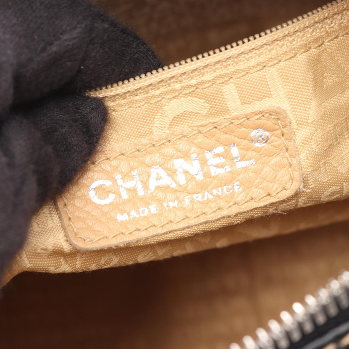 CHANEL Black Logo fringe leather 2101219981840