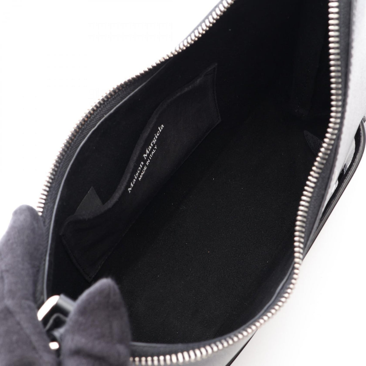 Maison Margiela Snatched Hobo Shoulder Bag Black leather 2101219982588