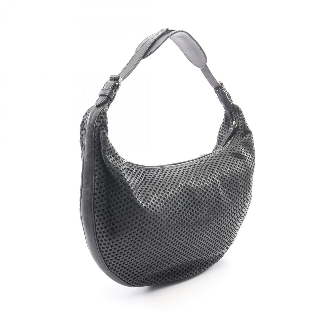 Dior Mesh Hobo Bag Shoulder Bag Black leather 2101219982595