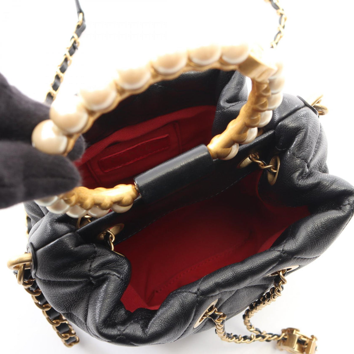 CHANEL Black Matelasse 2WAY leather AS2608 2107601163870