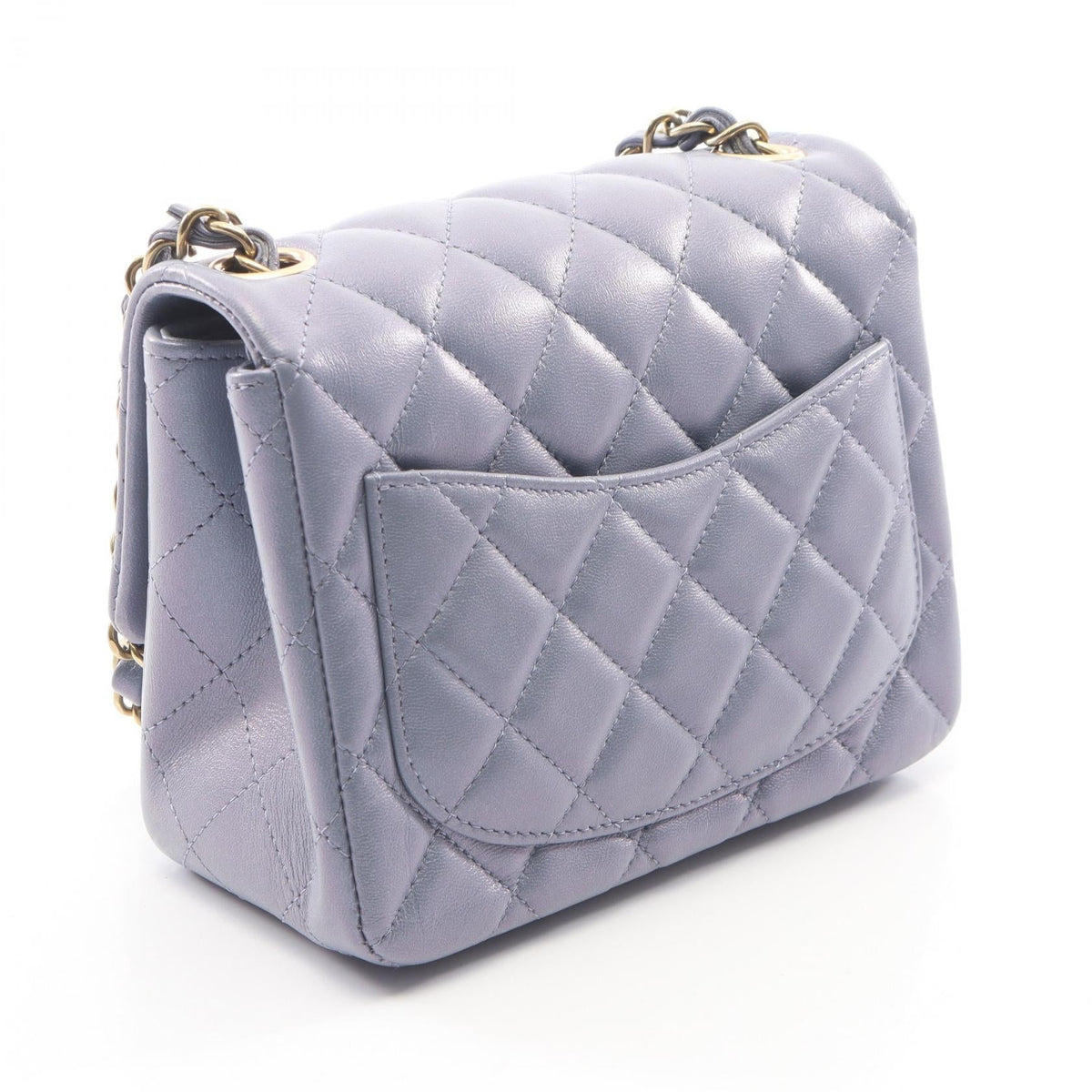 CHANEL Blue Mini Matelasse Metallic Lambskin (sheep leather) 2107601163917