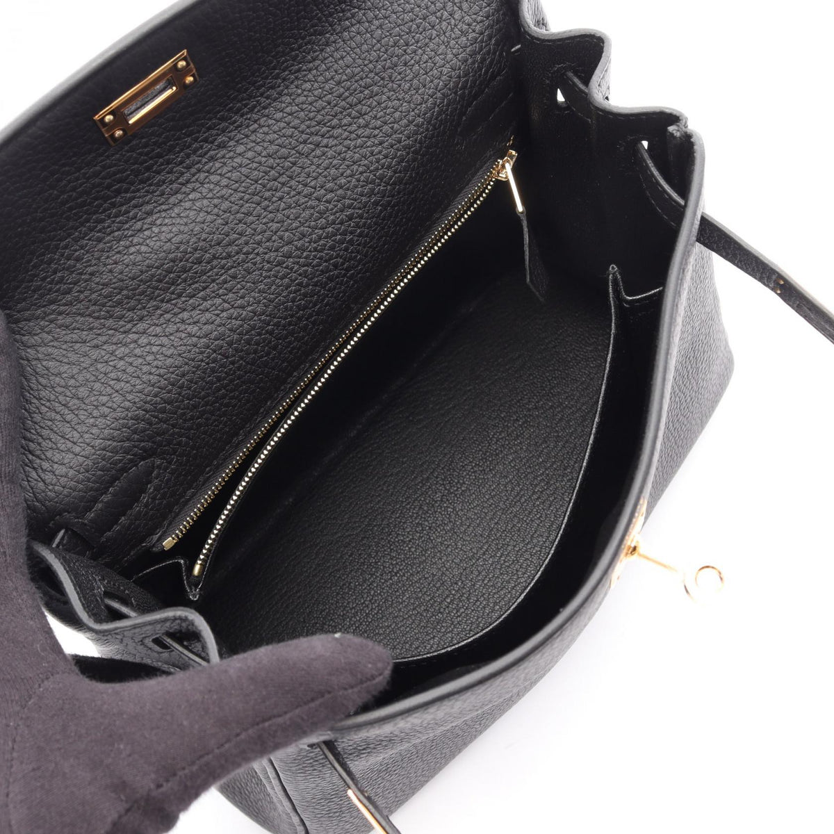 HERMES Kelly 25 inseam 2WAY Handbag Black Togo leather leather Togo leather 2106800635744