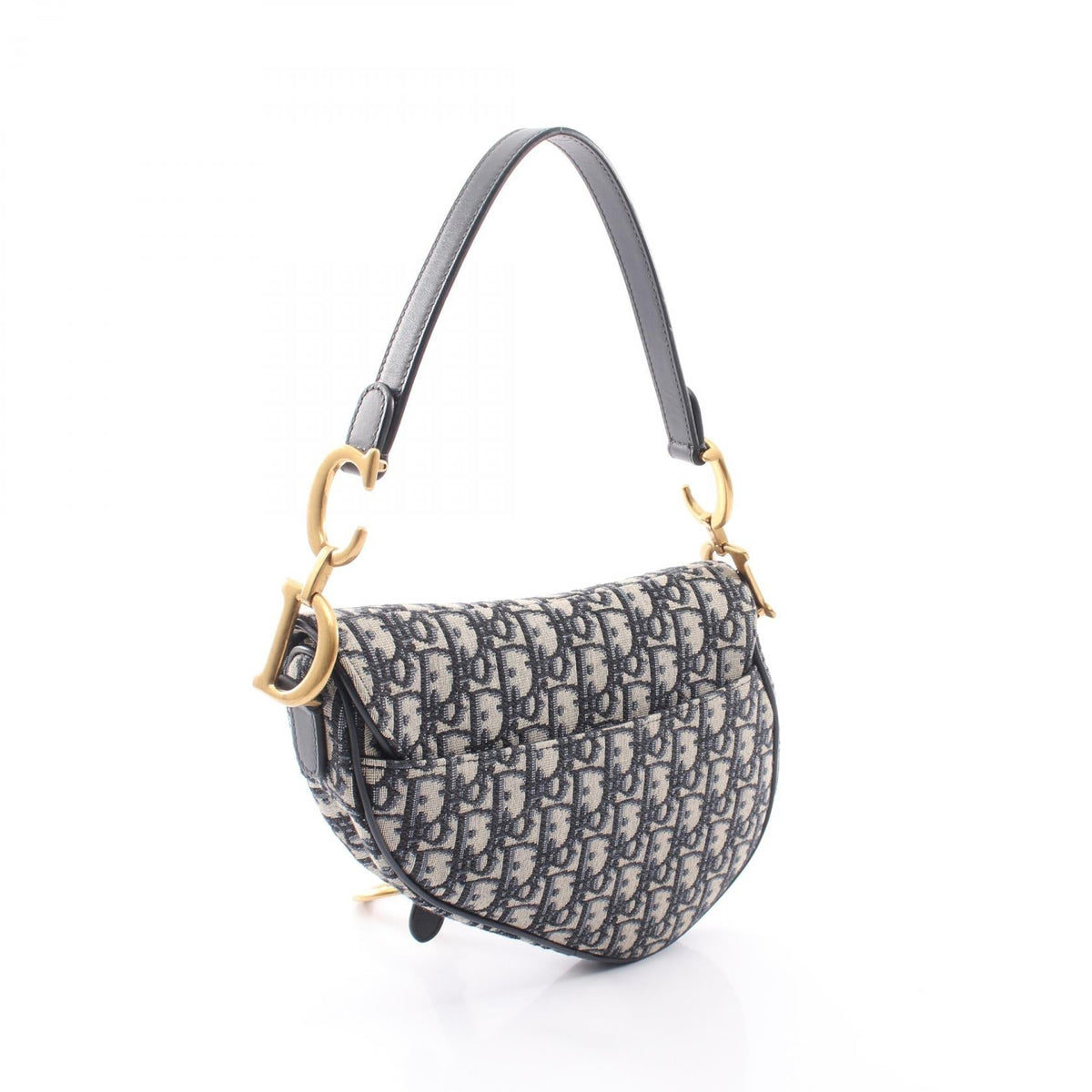 Dior Saddlebag, Oblique Jacquard, 2-Way Handbag Navy/Beige canvas leather 2106800635874