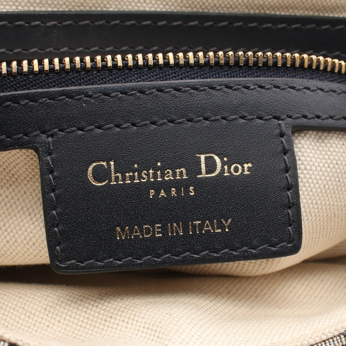 Dior Saddlebag, Oblique Jacquard, 2-Way Handbag Navy/Beige canvas leather 2106800635874
