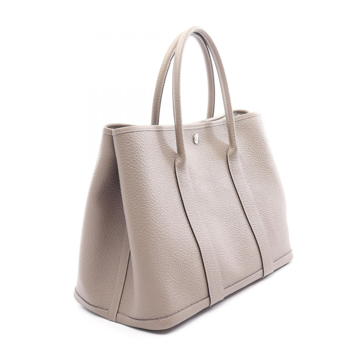 HERMES Garden party PM Tote BagGrease asphalt Grease asphalt Beige Country leather leather Country leather 2120300053600