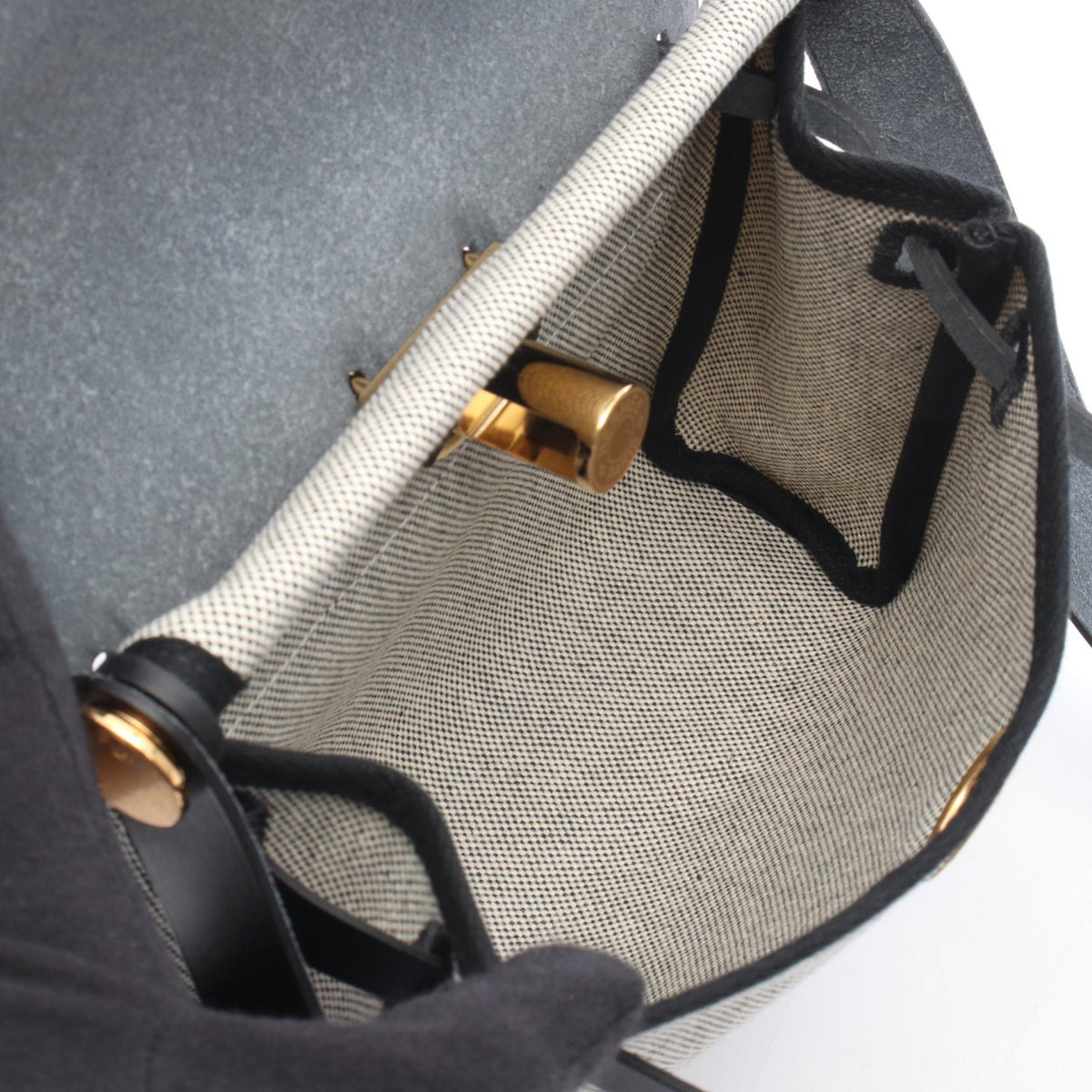 HERMES Airbag Zip Mini Shoulder BagEcru Ecru Gray/Black Toile H canvas leather Toile H / Vache leather Hunter 2107400257459
