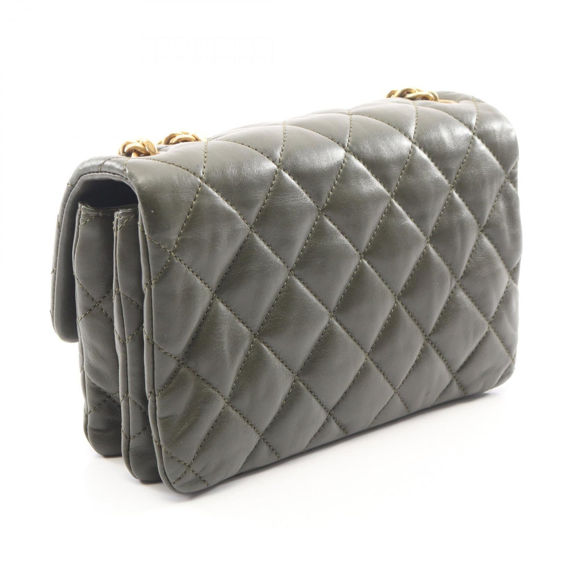 CHANEL Khaki Matelasse Lambskin (sheep leather) 2107601163788