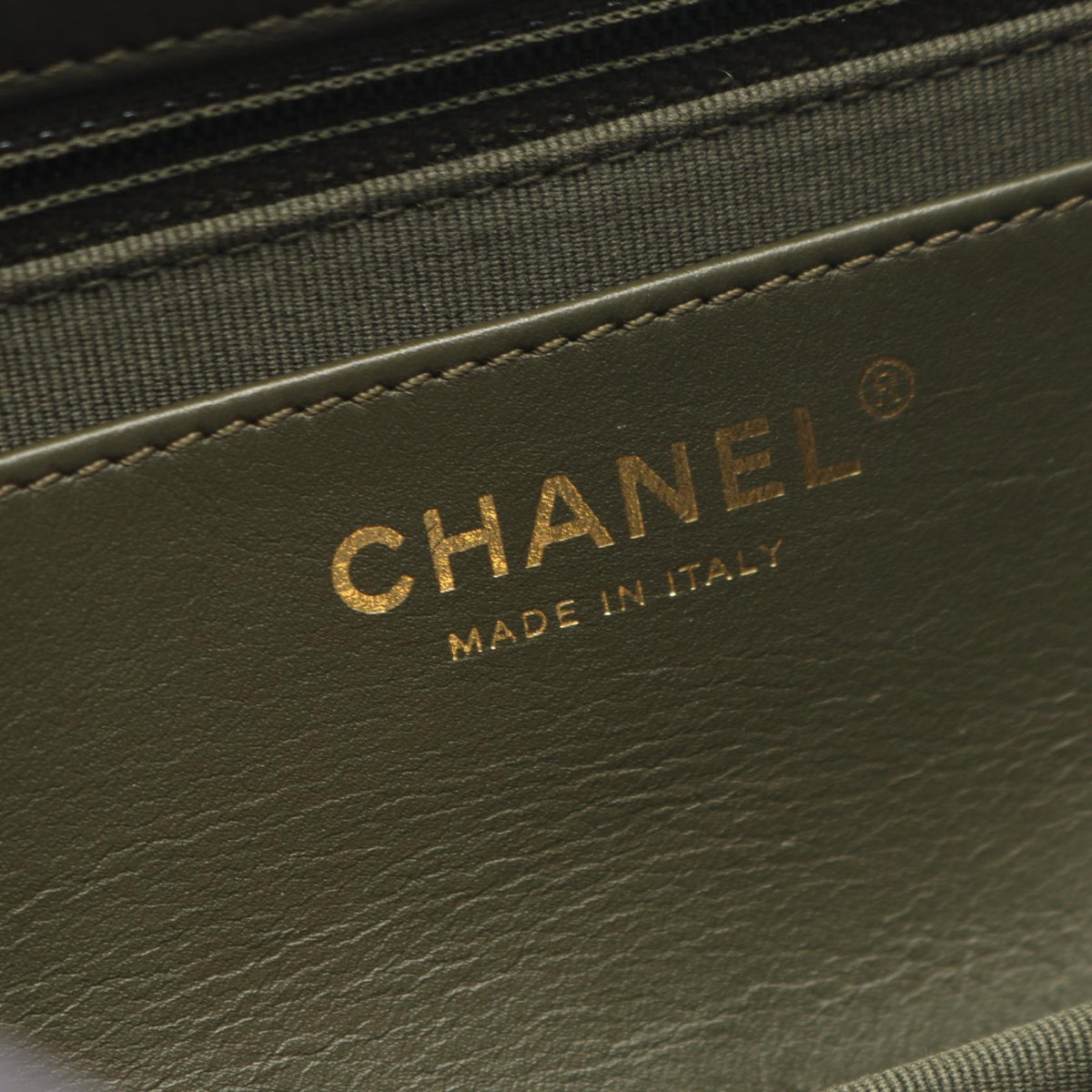 CHANEL Khaki Matelasse Lambskin (sheep leather) 2107601163788