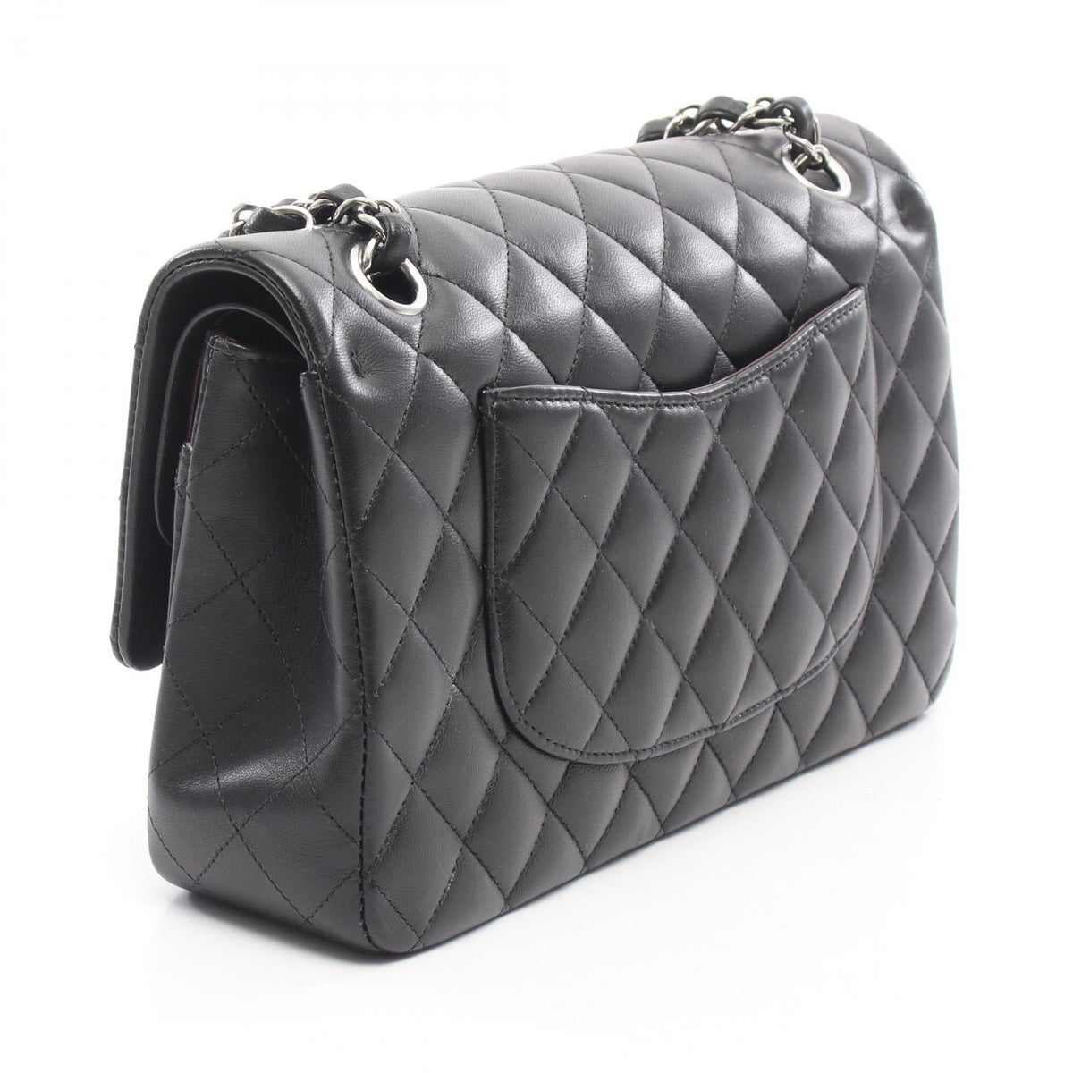 CHANEL Black Matelasse W flap Lambskin (sheep leather) A01112 2106800634754