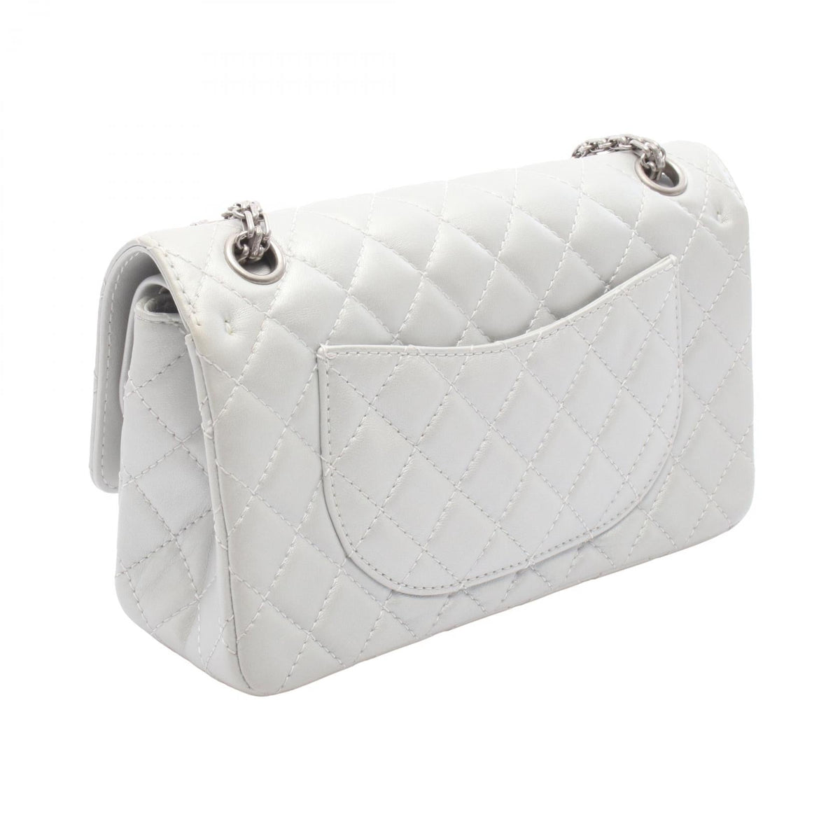 CHANEL Silver 2.55 Matelasse Chain leather A37586 2106800634860