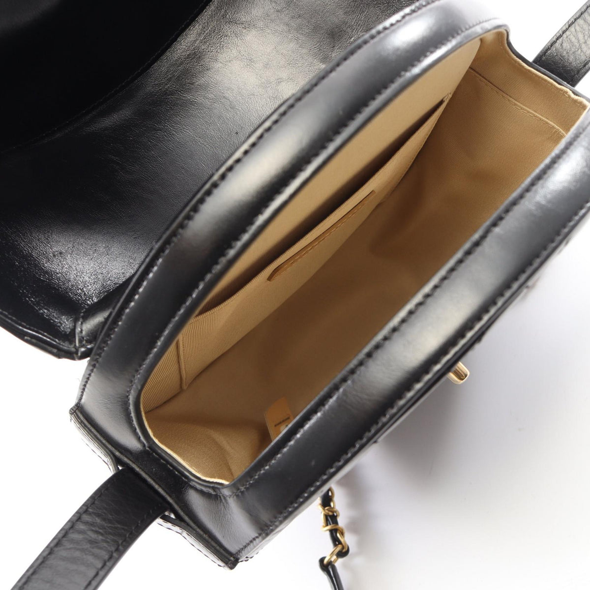 CHANEL Black Matelasse Round 2WAY leather 2106800634822