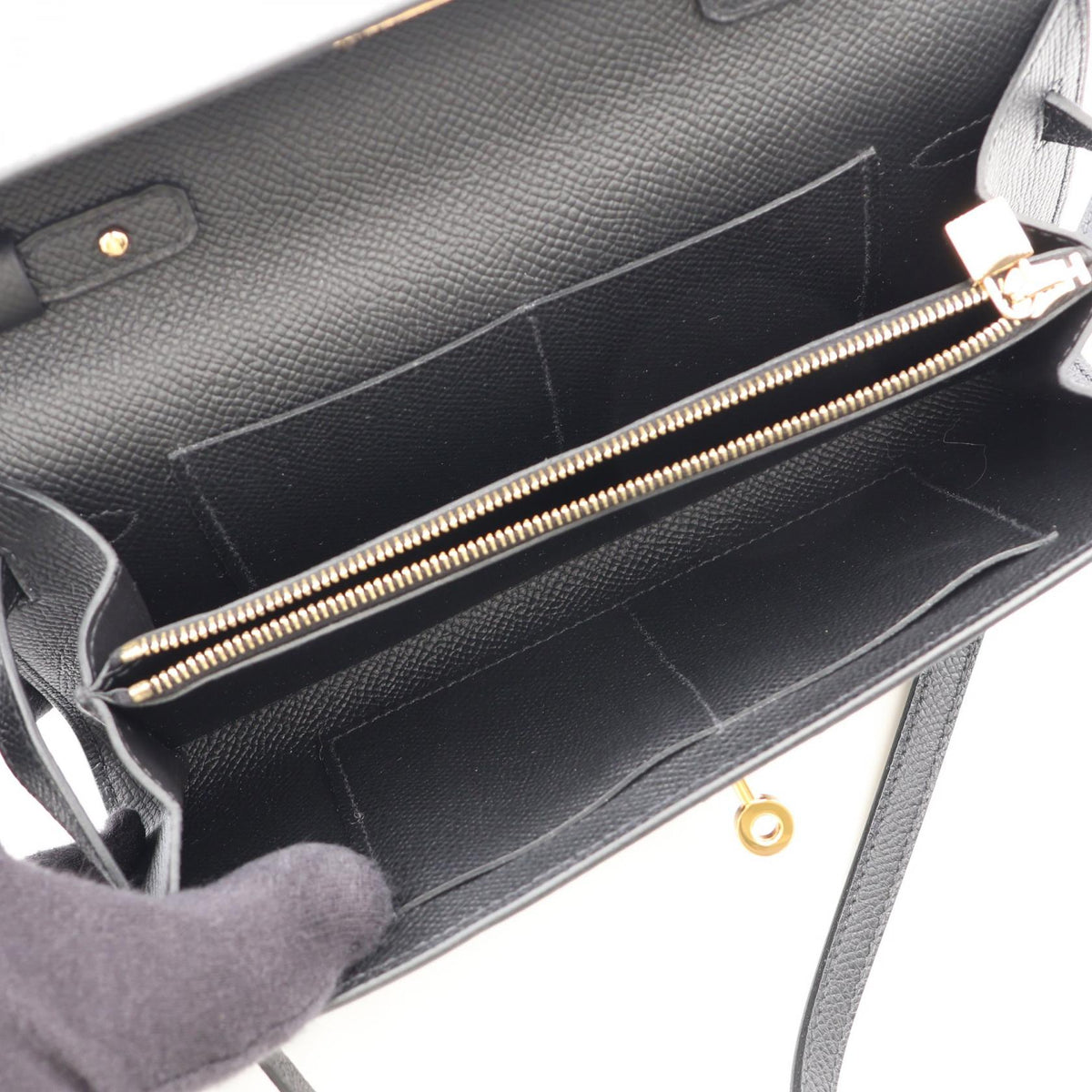 HERMES Kelly to go Shoulder Bag Black Epsom Other Epsom 2106800634990