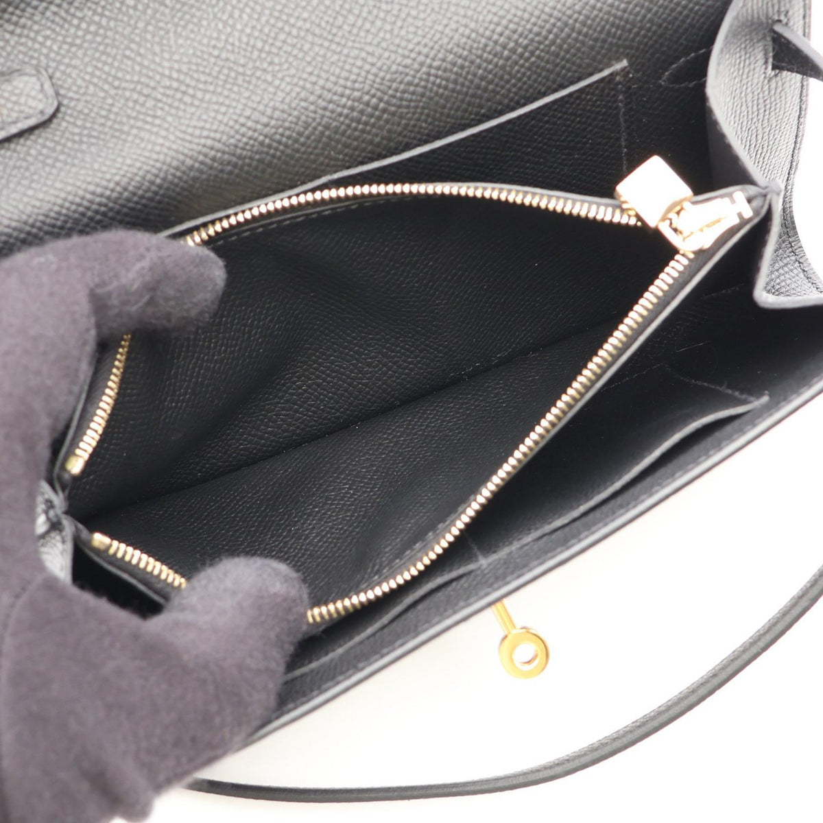 HERMES Kelly to go Shoulder Bag Black Epsom Other Epsom 2106800634990