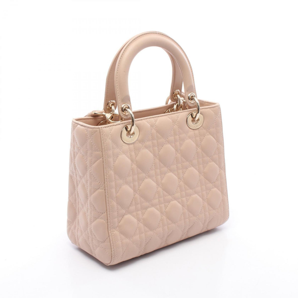 Dior LADY DIOR Christian Dior Cannage 2WAY Handbag Pink leather 2101219974408