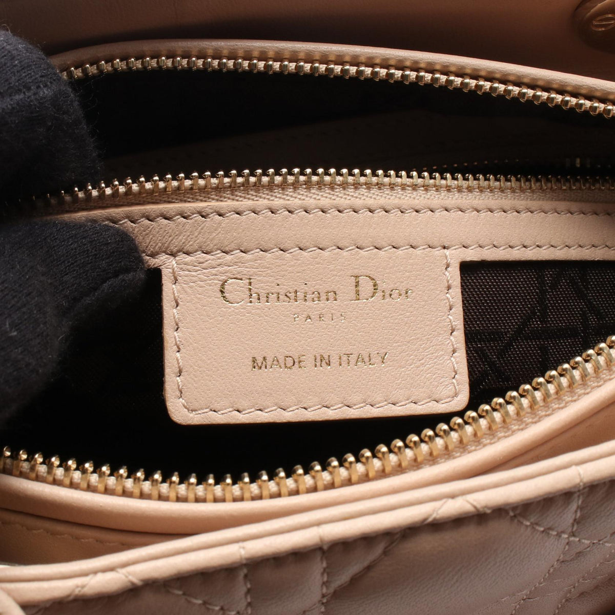 Dior LADY DIOR Christian Dior Cannage 2WAY Handbag Pink leather 2101219974408