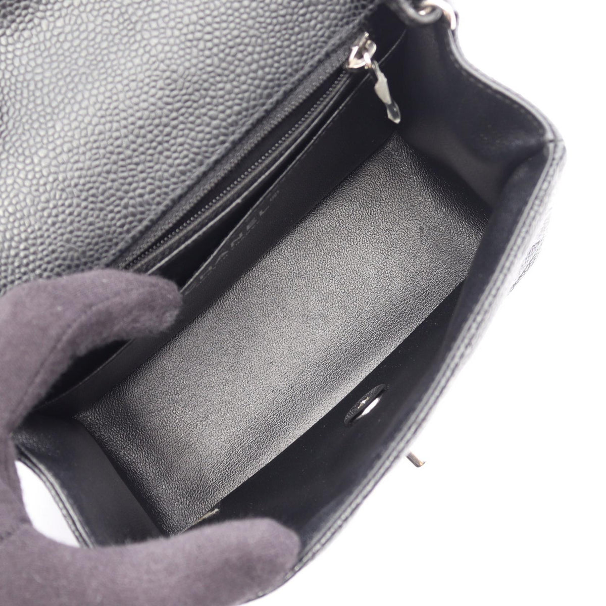 CHANEL Black Mini Matelasse Grained Calfskin leather A35200 2120300053549