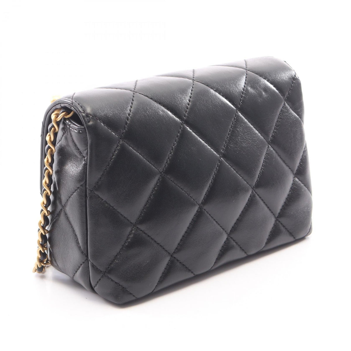 CHANEL Black Matelasse mini flap bag Lambskin (sheep leather) AS4986 2106800634419