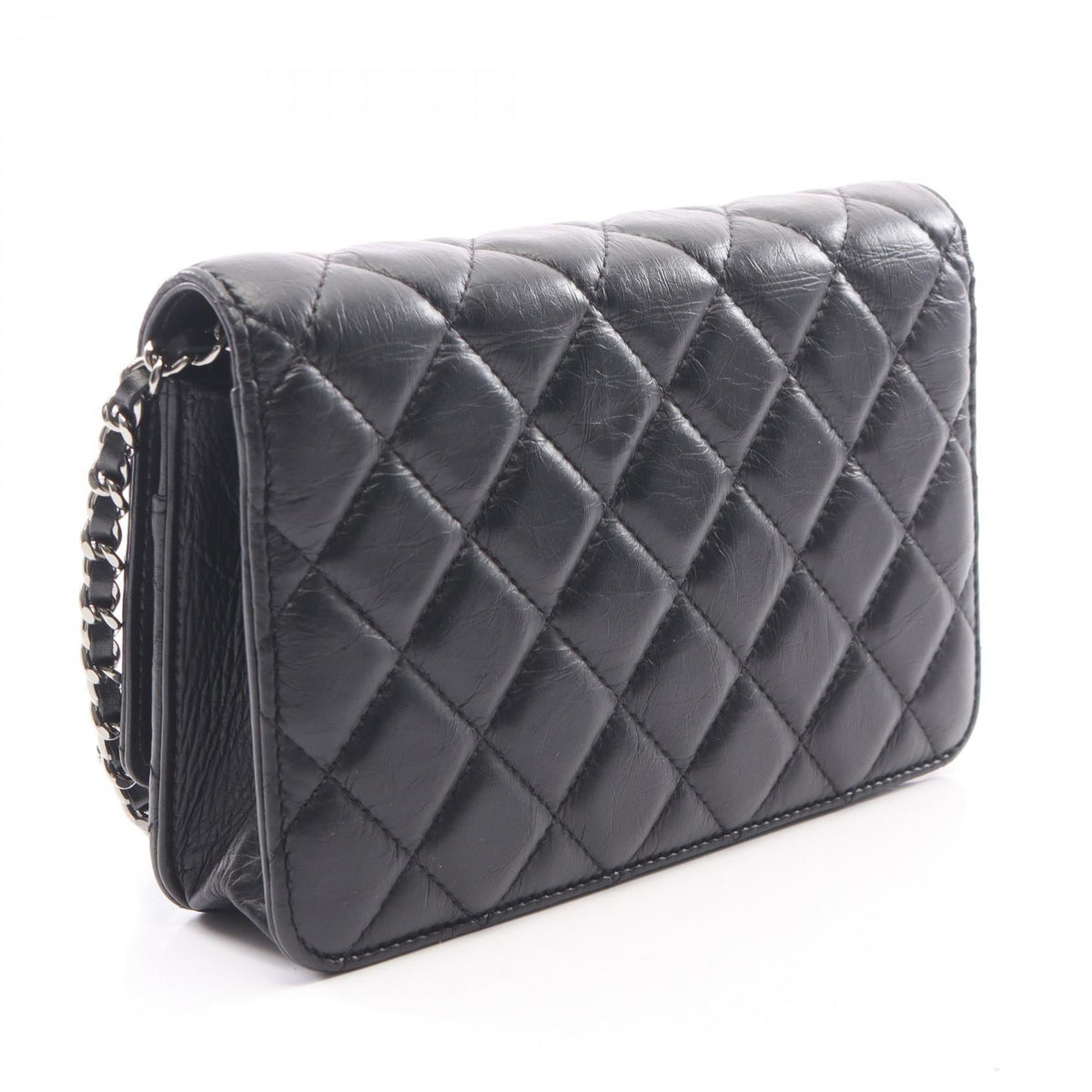 CHANEL Black Matelasse leather 2106800634488