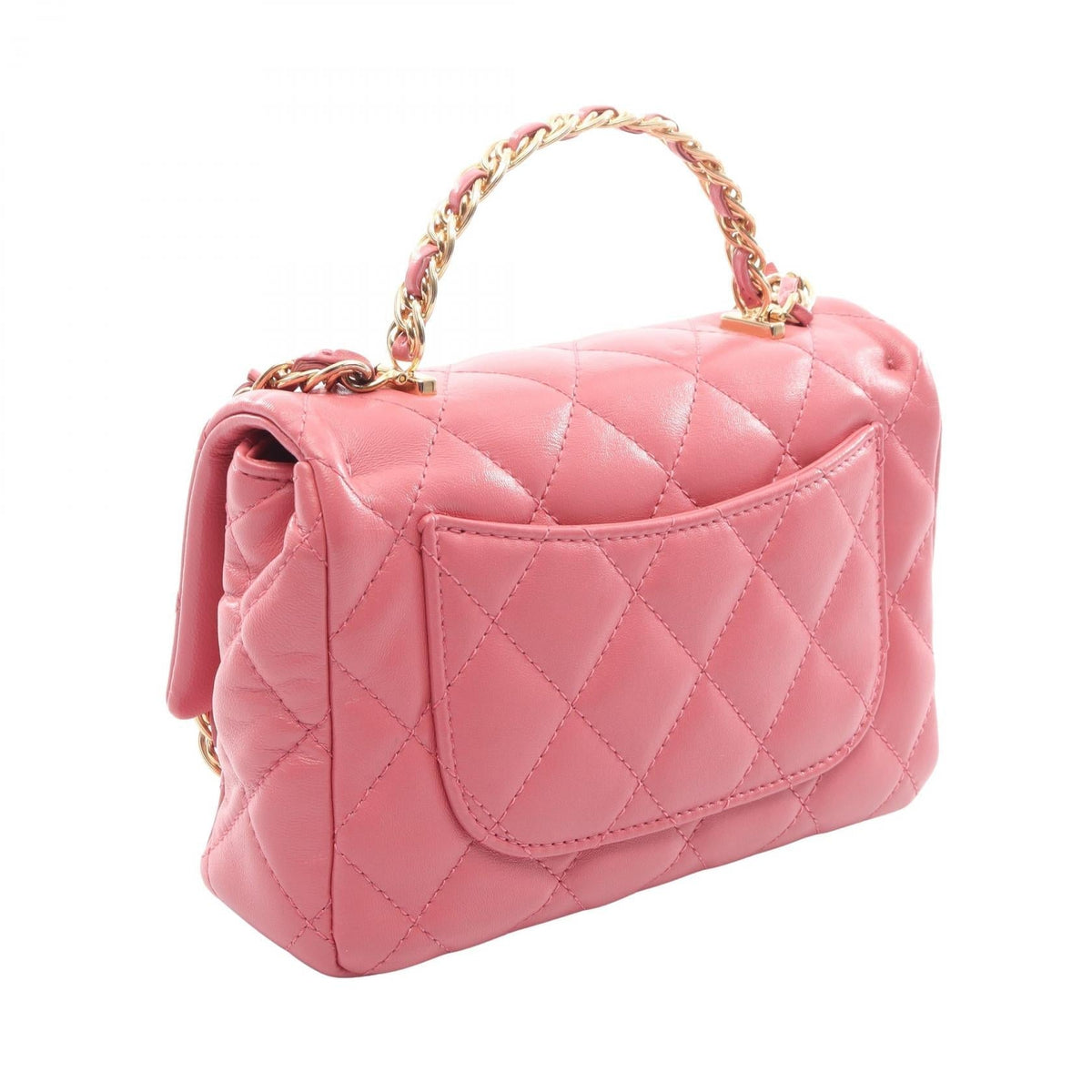 CHANEL Pink Matelasse Small Top Handle 2-Way Bag Lambskin (sheep leather) 2106800634532