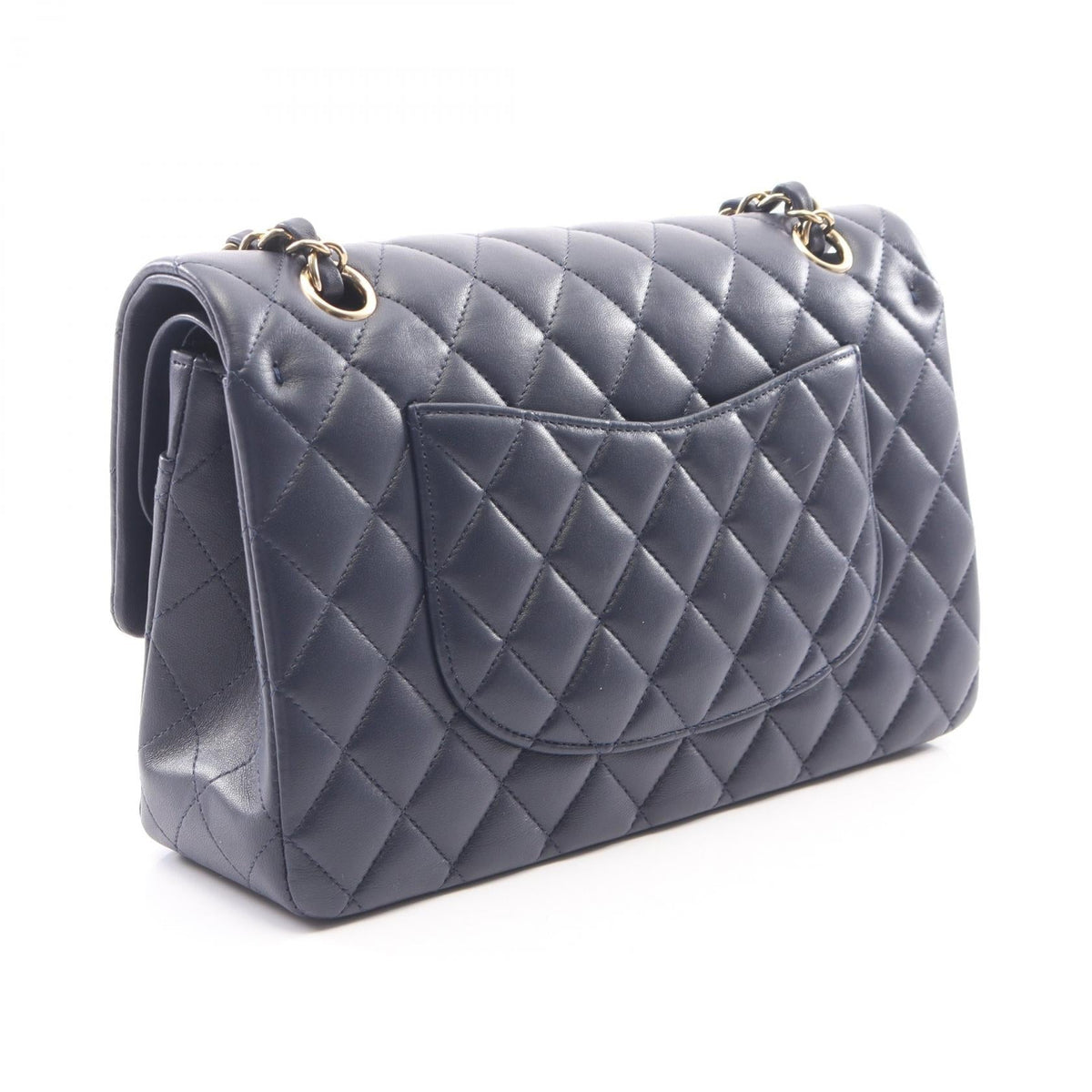 CHANEL Navy Matelasse W flap Lambskin (sheep leather) A01112 2106800634709