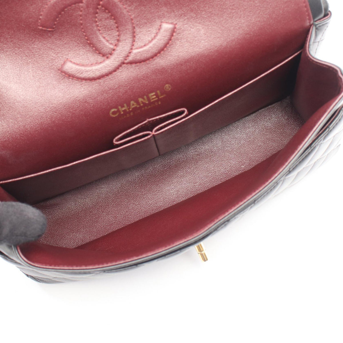 CHANEL Black Matelasse W flap Lambskin (sheep leather) A01112 2106800634723