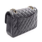 CHANEL Black Matelasse W flap Calfskin (cowhide) A01113 2106800634679
