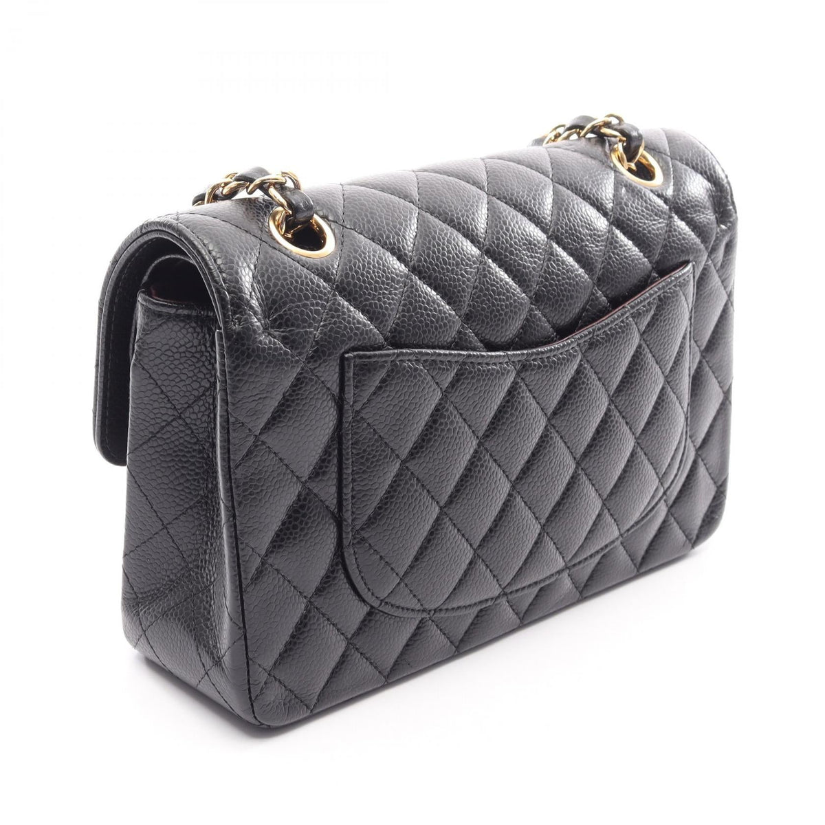CHANEL Black Matelasse W flap Calfskin (cowhide) A01113 2106800634679