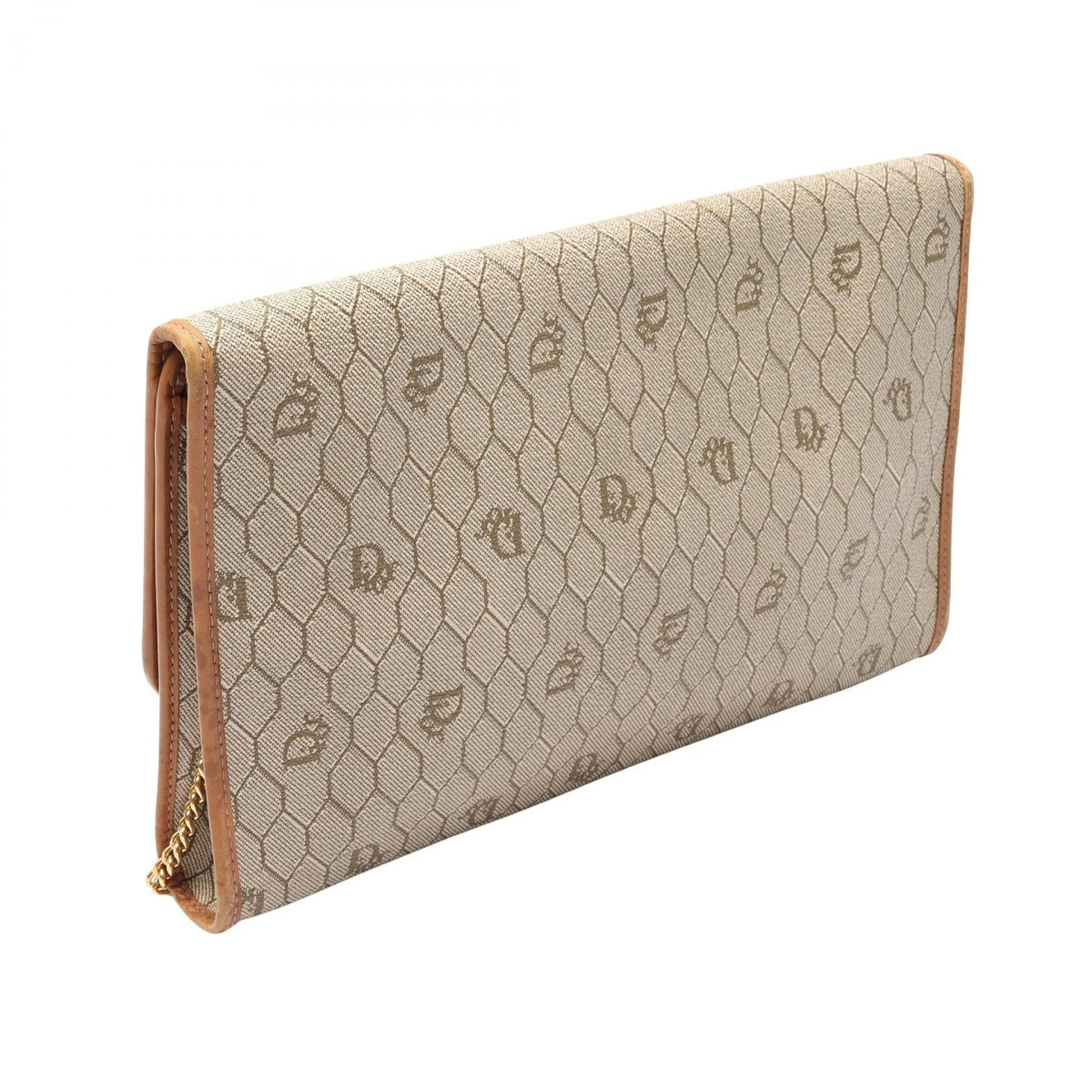 Christian Dior Honeycomb Shoulder Bag Beige/Brown PVC coated canvas�leather 2101219967493