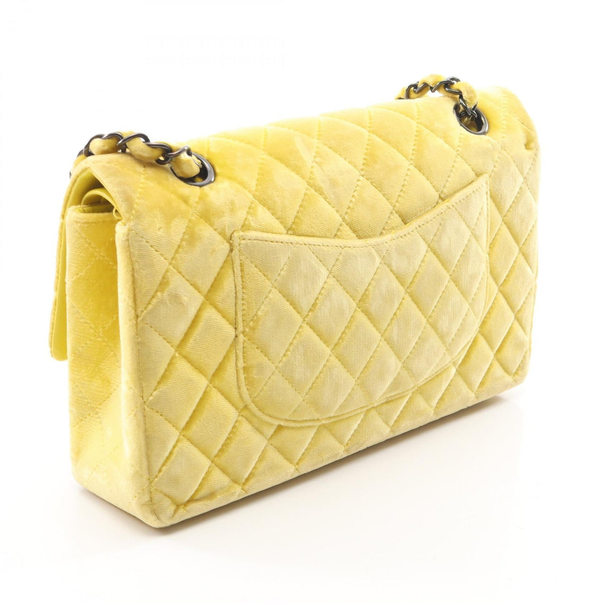 CHANEL Yellow Matelasse W-flap Black hardware Fabric 2101219966724