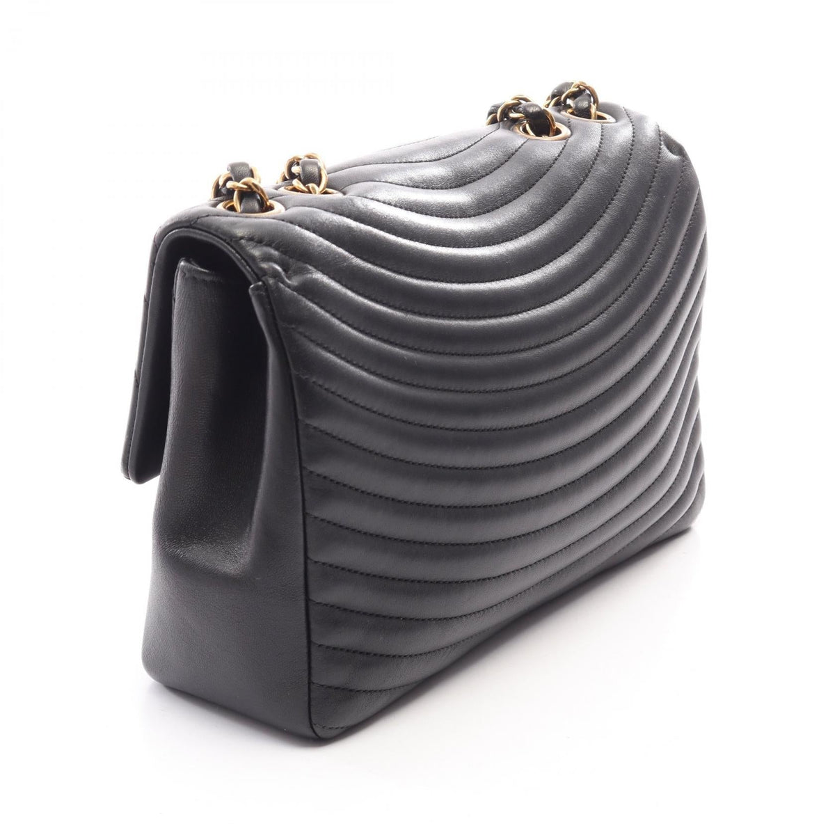 CHANEL Black Pagoda Flap Design Stitch Lambskin (sheep leather) 2101219964959