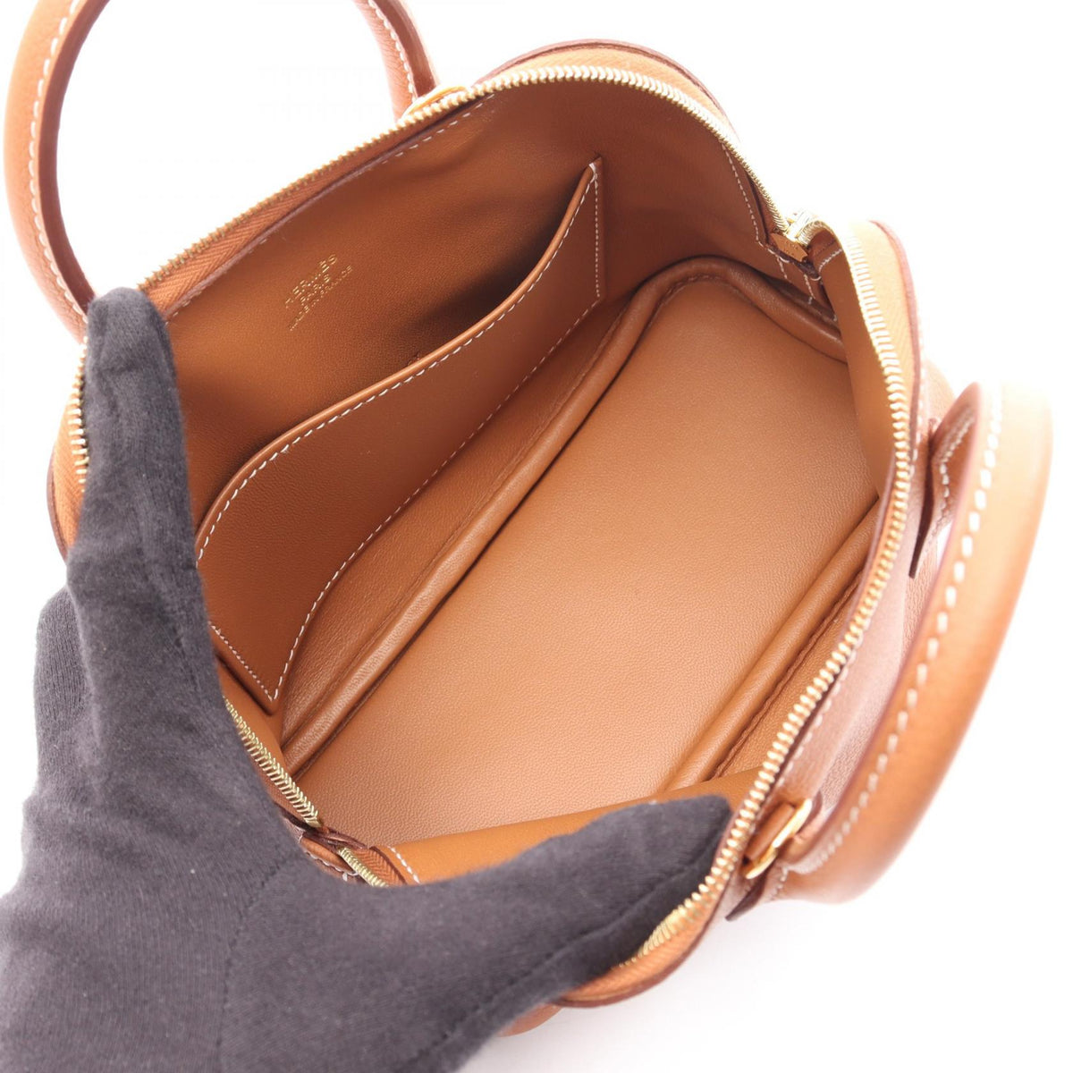 HERMES Bolide1923 Mini 2WAY HandbagGold Gold Brown Evercolor leather leather Evercolor leather 2101219965413