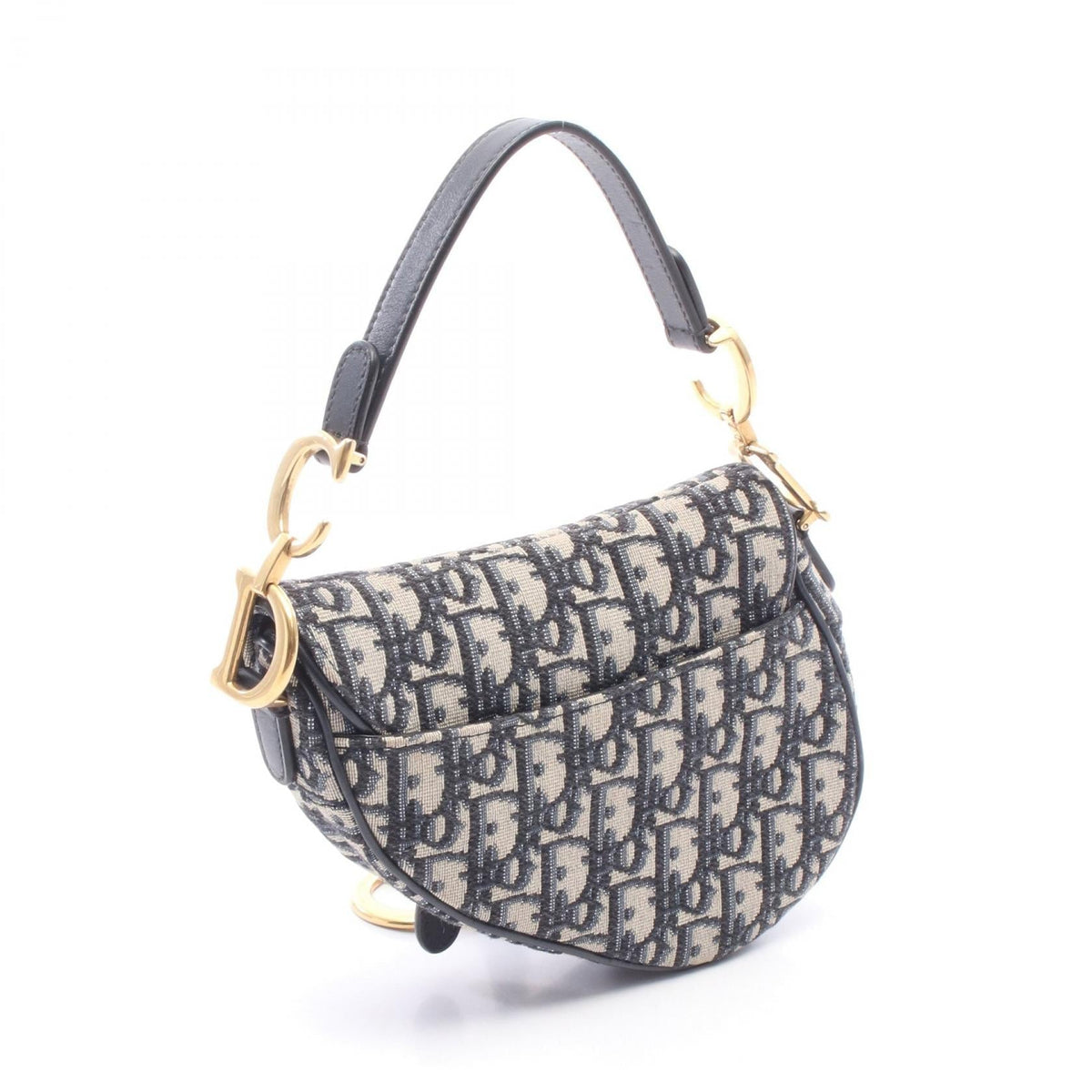 Dior SADDLE Oblique Handbag Navy/Beige canvas leather M0447CTZQ 2101219965536