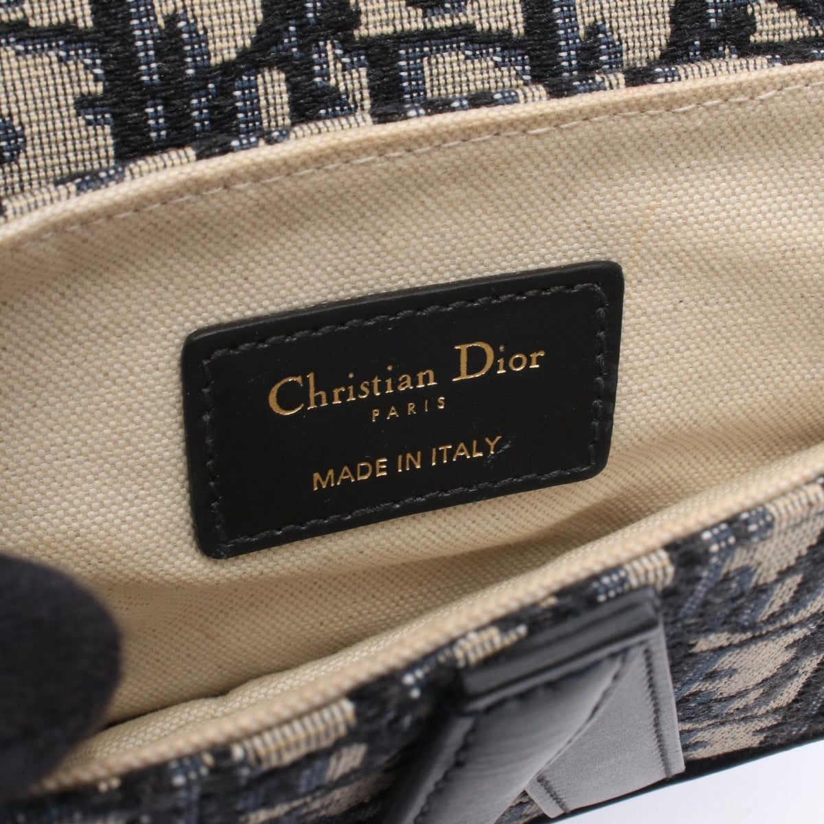 Dior SADDLE Oblique Handbag Navy/Beige canvas leather M0447CTZQ 2101219965536