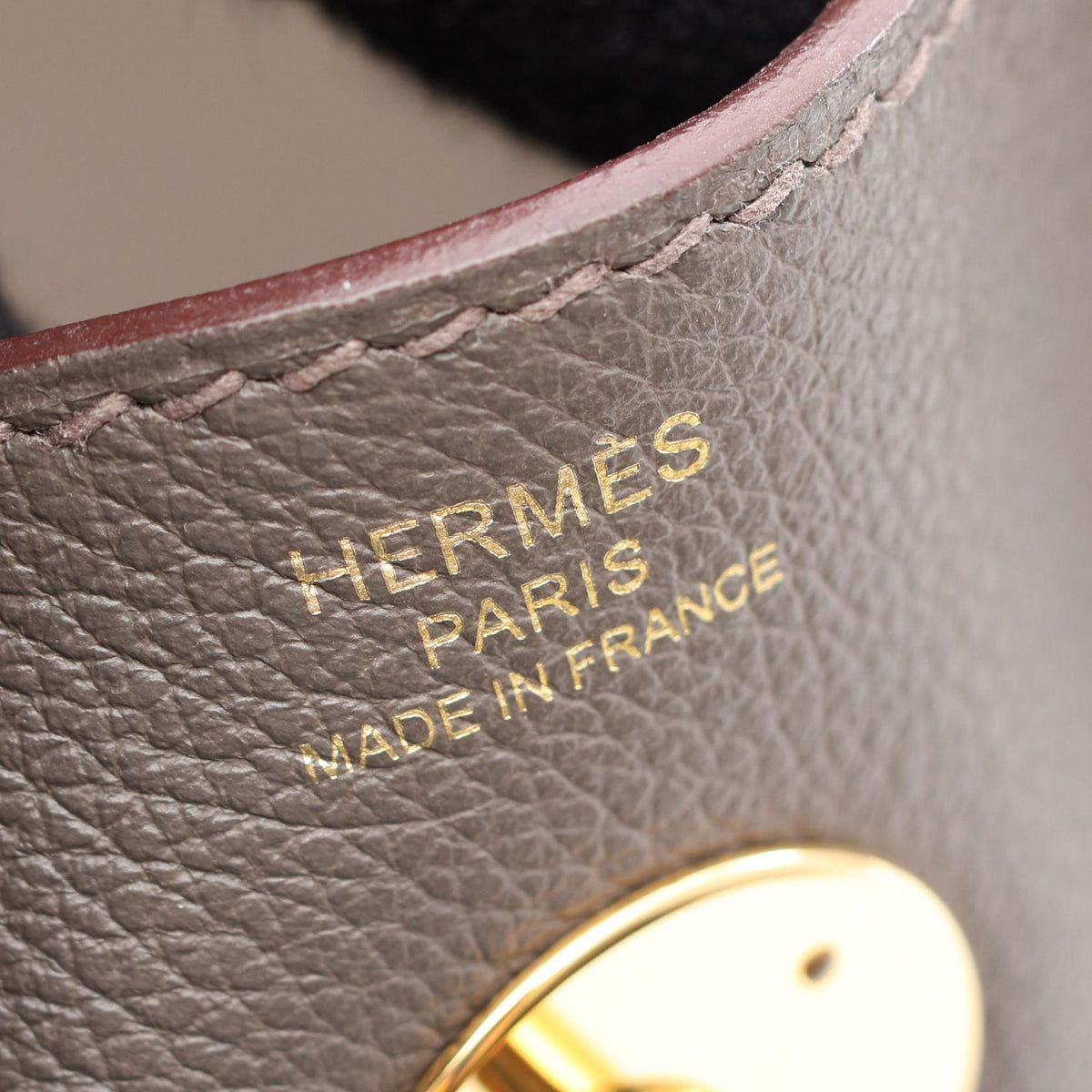 HERMES Lindy 26 Etain Shoulder Bag Gray Evercalf leather Calfskin (cowhide) 2101219965697